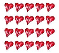 sourcing map 20 Pcs 3D Heart Red Nail Rhinestones 12x13mm K9 Glass Crystal Rhinestones Pointed Back Crooked Heart Gems for Nail Charm Art DIY Decoration Craft