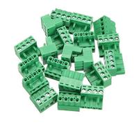sourcing map 20 Pcs 4 Pin 5.08mm Pitch PCB Mount Screw Terminal Block Connector Male Plug, No Soldering Panel Mount Pluggable Type Connector 300V 10A for 24-12AWG Cable