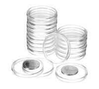 sourcing map 20 Pcs 40mm Silver Dollar Coin Holders, Plastic Coin Capsule Covers Acrylic Clear Round Coin Collection Supplies Container for Silver Coin Protectors or NFC Tag