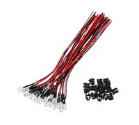 sourcing map 20 Pcs 5mm Lights Emitting Diodes, 4.5-6V Pre Wired Light LED Diodes Lamps with 20 Pcs F5 Holder for DIY Indicator Lighting Projects, Warm White Light