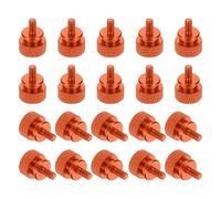 sourcing map 20 Pcs #6-32 x 7mm Knurled Thumb Screw Computer Case Threaded Hand Tighten Screws Aluminum Alloy for PC Case, Orange