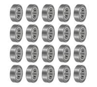 sourcing map 20 Pcs 608ZZ Deep Groove Ball Bearing, 8 x 21.94 x 6.98mm C3 Open Type Chrome Steel Bearings(P0)