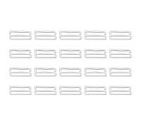 sourcing map 20 Pcs 6mm 9 Shape Bra Strap Hooks, Alloy Adjustment Slide Bra Strap Clips, Bathing Suit Clasp, Bra Hooks Replacement, Sewing Clips Hooks Eye for Underwear, Silver