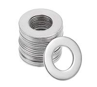 sourcing map 20 Pcs 8.5mm x 16mm x 0.8mm 304 Stainless Steel Flat Washer for Screw Bolt