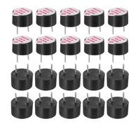 sourcing map 20 Pcs Active Buzzer DC 3V 9x5.5mm 5mm Pitch Electric Tone Buzzer Alarm Piezo Beep Sounder Continuous Sound Beep for Computer Physics Circuits Alarm Safety Warehouse House Shop