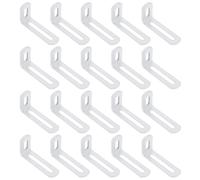sourcing map 20 Pcs Adjustable Right Angle Brackets, Slotted L-Shape Corner Bracket 2.6"x1.2"x0.7", 90 Degree Steel l Bracket Support for Shelves, Wood Furniture Construction, White