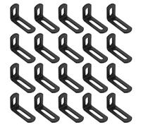 sourcing map 20 Pcs Adjustable Right Angle Brackets, Slotted L-Shape Corner Bracket 2"x1.2"x0.7", 90 Degree Steel l Bracket Support for Shelves, Wood Furniture Construction, Matte Black