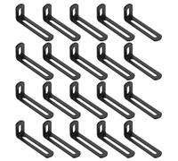 sourcing map 20 Pcs Adjustable Right Angle Brackets, Slotted L-Shape Corner Bracket 3.1"x1.2"x0.7", 90 Degree Steel l Bracket Support for Shelves, Wood Furniture Construction, Black