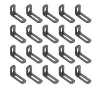 sourcing map 20 Pcs Adjustable Right Angle Brackets, Slotted L-Shape Corner Bracket 50mm, 90 Degree Steel l Bracket Support for Shelves, Wood Furniture Construction, Deep Grey