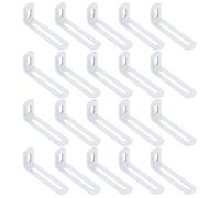 sourcing map 20 Pcs Adjustable Right Angle Brackets, Slotted L-Shape Corner Bracket 80mm, 90 Degree Steel l Bracket Support for Shelves, Wood Furniture Construction, White