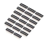 sourcing map 20 Pcs Black DIP Switch 1-8 Positions 2.54mm Pitch for Circuit Breadboards PCB