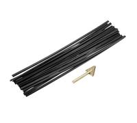 sourcing map 20 Pcs Black Plastic Welding Rods 5mm x 250mm PE Double Strands Ribbon Welding Strip with Smoothing Tools for Repairing Water Tanks Forklift Pallets Trash Cans(0.2inch x 10inch)
