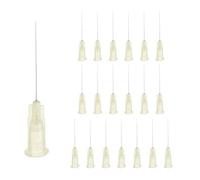 sourcing map 20 Pcs Blunt Tip Dispensing Needle, 30 Gauge Stainless Steel Dispensing Tips with Luer Lock 1" Blunt Dispenser Needle for Measuring, Refilling Inks, Light Yellow