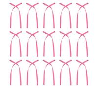 sourcing map 20 Pcs Bow Cake Toppers, 3x5.7 Inch Bow Cupcake Toppers Satin Bowknot Bow Party Decorations for Cake Dessert Craft DIY Decorating Wedding Birthday Party, Pink