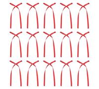 sourcing map 20 Pcs Bow Cake Toppers, 3x5.7 Inch Bow Cupcake Toppers Satin Bowknot Bow Party Decorations for Cake Dessert Craft DIY Decorating Wedding Birthday Party, Red