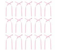 sourcing map 20 Pcs Bow Cake Toppers, 3x5.7 Inch Bow Cupcake Toppers Satin Bowknot Bow Party Decorations for Cake Dessert Craft DIY Decorating Wedding Birthday Party, Light Pink