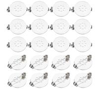 sourcing map 20 Pcs Brooch Pin Backs, 17mm Blank Round Disc Lapel Pin Backs for Jewelry Making DIY Crafts Badges Corsage, Silver