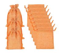 sourcing map 20 Pcs Burlap Bags with Drawstring, 4 x 5.5 Inch Favor Sacks Bag Jewelry Pouches for Christmas Thanksgiving Birthday Wedding Party Gifts Bags, Orange