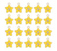 sourcing map 20 Pcs Butterfly Charm, Alloy Gold Plated Flower Pendant for Phone Accessories Keychain Crafting, Yellow, 13x11mm