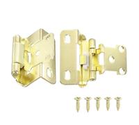 sourcing map 20 Pcs Cabinet Hinges for Kitchen Cabinet Door, 1/2" Overlay Partial Wrap Kitchen Cabinet Hinges, Self Closing Cabinet Hinge for Cabinet Doors Furniture, Brass Gold