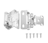 sourcing map 20 Pcs Cabinet Hinges for Kitchen Cabinet Door, 1/2" Overlay Partial Wrap Kitchen Cabinet Hinges, Self Closing Cabinet Hinge for Cabinet Doors Furniture, Silver