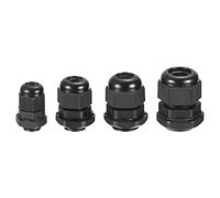 sourcing map 20 Pcs Cable Gland Kit PG7 PG9 PG11 PG13.5 PG16 Adjustable Cable Connectors,Waterproof Tight Conduit Connector Plastic Conduit Fitting Electrical Conduit Fitting,Black