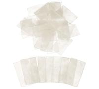 sourcing map 20 Pcs Capiz Shells, 30 mm x 50 mm Natural White Square Mica Sheets with Two Holes for DIY Craft Making Wind Chimes Home Decoration Wedding Decorations