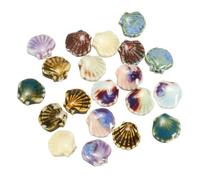 sourcing map 20 Pcs Ceramic Shell Beads, 11mm Ocean Theme Spacer Bead Porcelain Seashell Spacer for Jewelry Making DIY Bracelets Earring Necklace Keychain Crafts, Light Blue-10 Colors