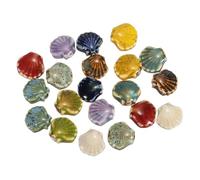 sourcing map 20 Pcs Ceramic Shell Beads, 11mm Ocean Theme Spacer Bead Porcelain Seashell Spacer for Jewelry Making DIY Bracelets Earring Necklace Keychain Crafts, Red-10 Colors