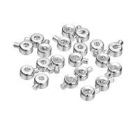 sourcing map 20 Pcs Crimp Beads, 3.2mm Copper Spacer Beads Connectors Loose Beading Findings End Stopper for Earrings Necklaces Bracelets Pendant DIY Crafts, Silver