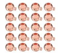 sourcing map 20 Pcs Crimp Beads Covers, 3.5mm Spacer Bead Covers, Metal Cord End Crimp Stopper Beads for DIY Craft Ends Accessories, Rose Gold