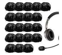 sourcing map 20 Pcs Disposable Lapel Headset Microphone Windscreen, Non-Woven Mini Size Lavalier Microphone Windscreen Headset Mic Covers for Hole Ear-hook Headsets, Lavalier Mic, Black