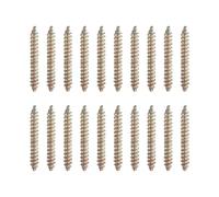 sourcing map 20 Pcs Double Ended Screws, M4 x 30 mm Carbon Steel Hanger Bolts, Self-Tapping Wood Dowel Screws for Wood Joint Furniture, Color Zinc