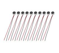 sourcing map 20 Pcs Electret Microphone Condenser Pickup, 6mm Dia Mini MIC Electret Condenser with 40mm Wire Leads 60dB for Audio, Black