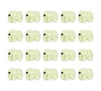 sourcing map 20 Pcs Elephant Porcelain Beads, Cute Handmade Animal Porcelain Ceramic Beads Colorful Loose Spacer Beading 2mm Holes for DIY Crafts Jewelry Making Bracelets, Light Green