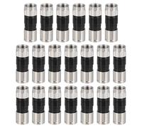 sourcing map 20 Pcs F Type Coaxial Cable Compression Connectors, 75 Ohm Copper RG6 Coaxial Male Connector with Water Tight O Ring for Cable TV Antennas Routers Modems Satellite TV, Black