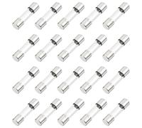 sourcing map 20 Pcs Fast Blow Glass Fuse 0.5A 125V 5x20mm Glass Tube Fuses Fast-Acting Fuses for PCB Board Electronic Devices Home Appliances Light String