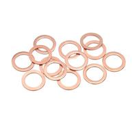 sourcing map 20 Pcs Flat Washers, M14 x 20 x 1.5mm Copper Sealing Washers, Metric Sealing Ring Gasket (T3 Copper, Annealing Process)