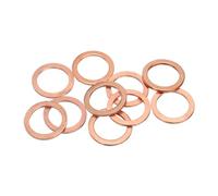 sourcing map 20 Pcs Flat Washers, M16 x 22 x 1.5mm Copper Sealing Washers, Metric Sealing Ring Gasket (T3 Copper, Annealing Process)