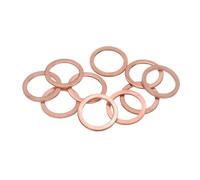 sourcing map 20 Pcs Flat Washers, M18 x 24 x 1.5mm Copper Sealing Washers, Metric Sealing Ring Gasket (T3 Copper, Annealing Process)