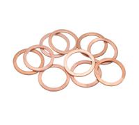sourcing map 20 Pcs Flat Washers, M20 x 26 x 1.5mm Copper Sealing Washers, Metric Sealing Ring Gasket (T3 Copper, Annealing Process)
