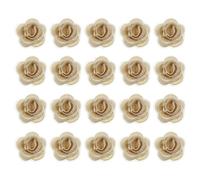 sourcing map 20 Pcs Floral Applique, 3D Flower Lace Applique Sew on Patch Embroidery Floral for Clothes Dresses Hair Ornaments Sewing DIY Craft Decoration, 2.8cm Apricot