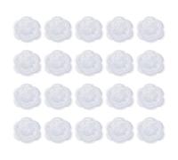 sourcing map 20 Pcs Floral Applique, 3D Flower Lace Applique Sew on Patch Embroidery Floral for Clothes Dresses Hair Ornaments Sewing DIY Craft Decoration, 4cm Bright White