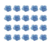 sourcing map 20 Pcs Floral Applique, 3D Flower Lace Applique Sew on Patch Embroidery Floral for Clothes Dresses Hair Ornaments Sewing DIY Craft Decoration, 2.8cm Blue