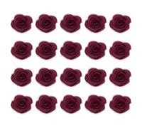 sourcing map 20 Pcs Floral Applique, 3D Flower Lace Applique Sew on Patch Embroidery Floral for Clothes Dresses Hair Ornaments Sewing DIY Craft Decoration, 2.8cm Burgundy
