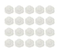 sourcing map 20 Pcs Floral Applique, 3D Flower Lace Applique Sew on Patch Embroidery Floral for Clothes Dresses Hair Ornaments Sewing DIY Craft Decoration, 4cm White