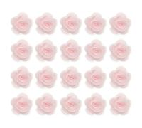 sourcing map 20 Pcs Floral Applique, 3D Flower Lace Applique Sew on Patch Embroidery Floral for Clothes Dresses Hair Ornaments Sewing DIY Craft Decoration, 2.8cm Coral Pink