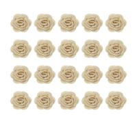 sourcing map 20 Pcs Floral Applique, 3D Flower Lace Applique Sew on Patch Embroidery Floral for Clothes Dresses Hair Ornaments Sewing DIY Craft Decoration, 4cm Apricot