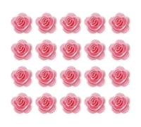 sourcing map 20 Pcs Floral Applique, 3D Flower Lace Applique Sew on Patch Embroidery Floral for Clothes Dresses Hair Ornaments Sewing DIY Craft Decoration, 2.8cm Hot Pink
