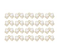 sourcing map 20 Pcs Flower Border Butterfly Charm, Gold Plated Charm for DIY Mobile Phone Accessories Keychain Crafting, 16x11mm, White